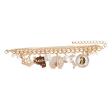 Load image into Gallery viewer, Gold Queen Afro Charm Bracelet
