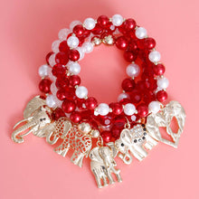 Load image into Gallery viewer, Mixed Red White Elephant Bracelets

