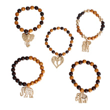 Load image into Gallery viewer, Mixed Wood Elephant Bracelets
