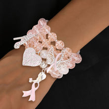 Load image into Gallery viewer, Light Pink Cancer Charm Bracelets
