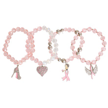 Load image into Gallery viewer, Light Pink Cancer Charm Bracelets
