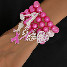 Load image into Gallery viewer, Pink Cancer Charm Bracelets
