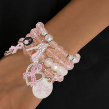 Load image into Gallery viewer, Light Pink Cancer Ribbon Bracelets
