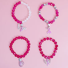 Load image into Gallery viewer, Pink Glass Bead Cancer Bracelets
