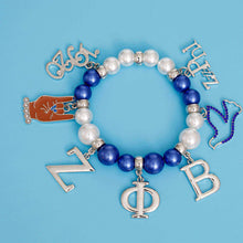 Load image into Gallery viewer, Blue White Pearl Zeta Bracelet
