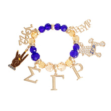 Load image into Gallery viewer, Blue Gold Bead Sigma Bracelet
