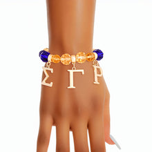 Load image into Gallery viewer, Blue Gold Bead Sigma Bracelet
