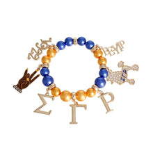 Load image into Gallery viewer, Blue Gold Pearl Sigma Bracelet
