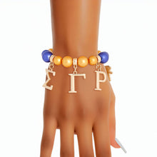 Load image into Gallery viewer, Blue Gold Pearl Sigma Bracelet
