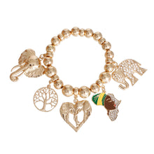 Load image into Gallery viewer, Gold Africa Elephant Bracelet
