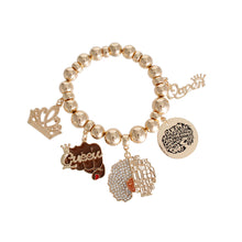 Load image into Gallery viewer, Gold Queen Afro Bracelet
