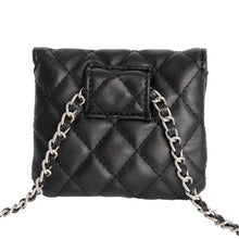 Load image into Gallery viewer, Quilted Black and Silver Mini Bag
