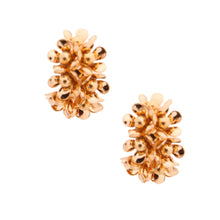 Load image into Gallery viewer, Gold Flower Hoop Earrings

