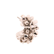 Load image into Gallery viewer, Silver Flower Hoop Earrings
