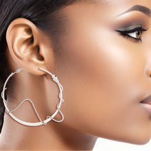 Load image into Gallery viewer, Silver Snake Wrapped Hoops
