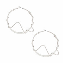 Load image into Gallery viewer, Silver Snake Wrapped Hoops
