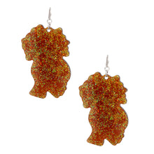 Load image into Gallery viewer, Brown Glitter Natural Hair Earrings
