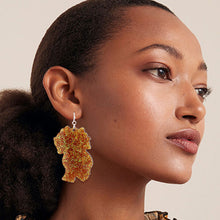 Load image into Gallery viewer, Brown Glitter Natural Hair Earrings
