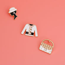 Load image into Gallery viewer, Gold White 3pcs Sweater Designer Studs

