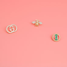 Load image into Gallery viewer, Gold Rhinestone 3pcs Bee Designer Studs
