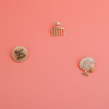 Load image into Gallery viewer, Gold 3 Pcs Black Girl Magic Studs
