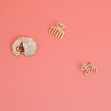 Load image into Gallery viewer, Gold 3 Pcs Black Girl Afro Studs
