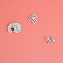 Load image into Gallery viewer, Silver 3 Pcs Black Girl Afro Studs
