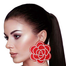 Load image into Gallery viewer, Large Red Flower Stone Studs
