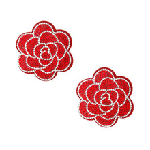 Load image into Gallery viewer, Large Red Flower Stone Studs
