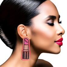 Load image into Gallery viewer, Fuchsia Lipstick Earrings
