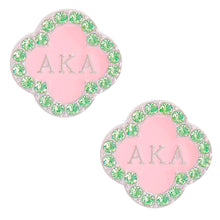 Load image into Gallery viewer, Pink Green Sorority Studs
