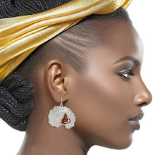 Load image into Gallery viewer, Silver Afro Queen Fishhooks
