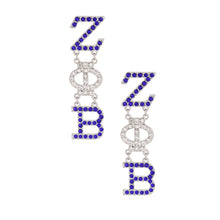 Load image into Gallery viewer, Blue Clear Sorority Dangle Studs
