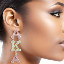 Load image into Gallery viewer, Pink Green AKA Dangle Studs
