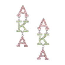 Load image into Gallery viewer, Pink Green AKA Dangle Studs
