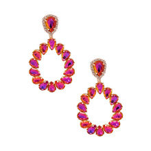 Load image into Gallery viewer, Brilliant Purple Crystal Teardrop Earrings
