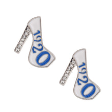 Load image into Gallery viewer, Blue White Platform Studs
