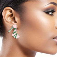 Load image into Gallery viewer, Pink Green Platform Studs

