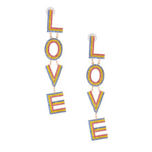 Load image into Gallery viewer, Gold LOVE Stripe Earrings
