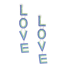 Load image into Gallery viewer, Silver LOVE Stripe Earrings
