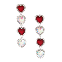 Load image into Gallery viewer, AURBO Crystal Quad Heart Earrings
