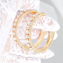 Load image into Gallery viewer, Gold Clear Stone Claw Set Hoops
