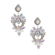 Load image into Gallery viewer, Silver Glass Crystal Heart Earrings

