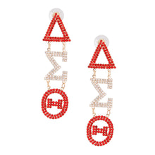 Load image into Gallery viewer, Red Sorority Dangle Earrings
