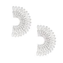 Load image into Gallery viewer, Clear Semi Circle Silver Studs
