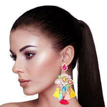 Load image into Gallery viewer, Multi Five Tassel Stone Earrings

