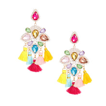 Load image into Gallery viewer, Multi Five Tassel Stone Earrings
