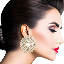 Load image into Gallery viewer, Gold Stone Pearl Studs
