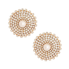 Load image into Gallery viewer, Gold Stone Pearl Studs
