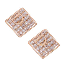 Load image into Gallery viewer, Gold Pave Square Tray D Studs
